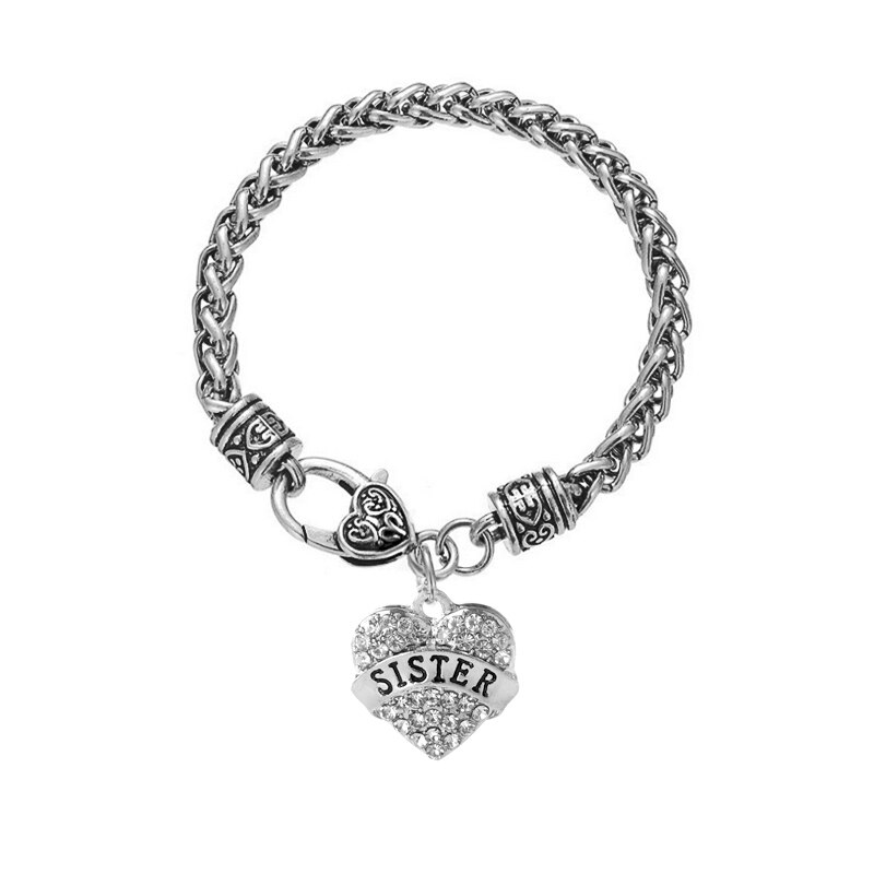 Klar stein armbänder frauen vintage mom mimi nana kristall armband pop kette schwester Armband besten freund tante brief kette hoffen: sister