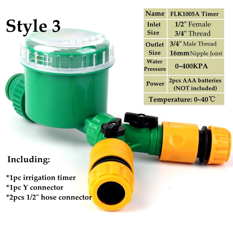 1 zestaw wyświetlacz LCD zegar podlewania nawadniania nawadnianie ogrodu system sterownik czasowy czasowy wyłącznik przepływu wody z w stylu Y szybkie złącza: styl 3