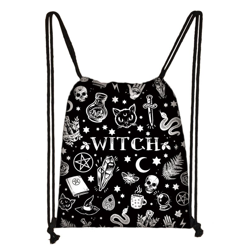 Mochila De Viaje de 666 / Satan / Witch Hocus Pocus para hombre y mujer, bolso de compras de lona, mochila de Estudiante: skdnw18