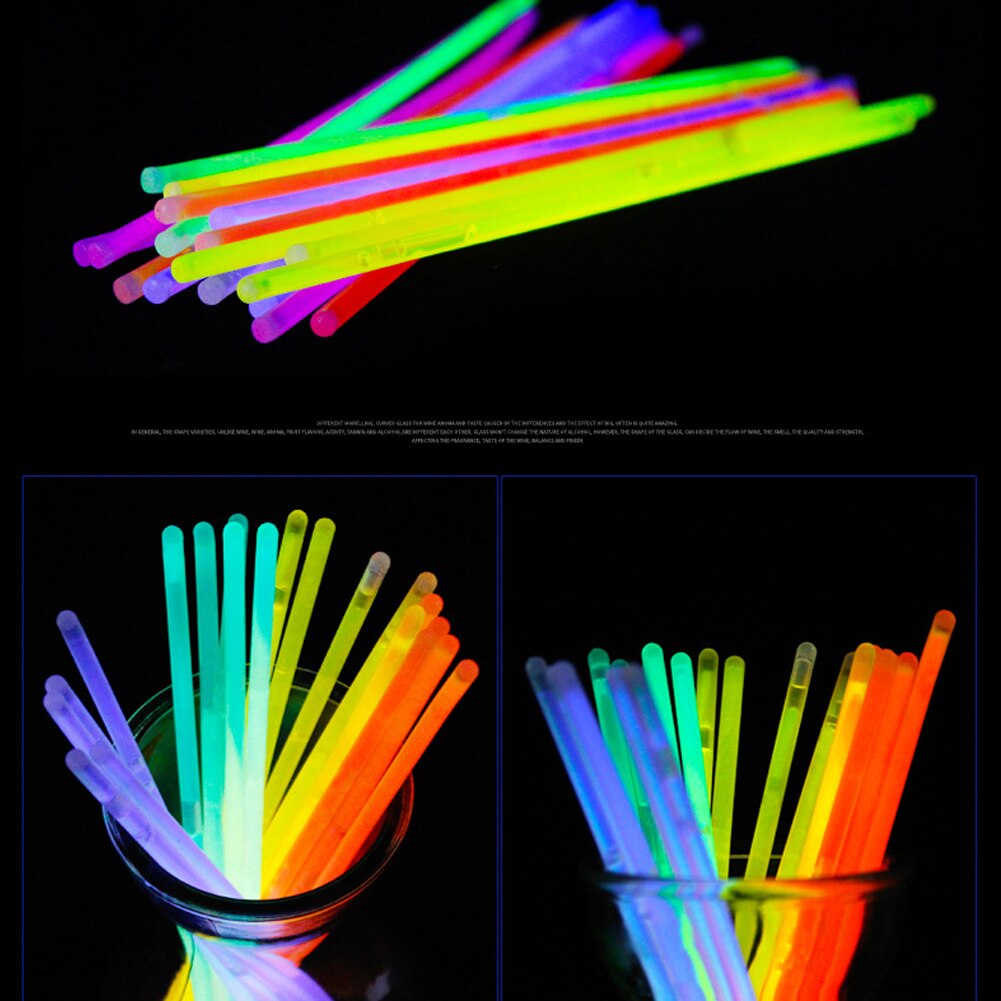 100 Pcs Glow Sticks Light toys Fluorescence Light Bracelets Necklaces Neon Bright Colorful flash Glow Sticks Party Supplies Toy