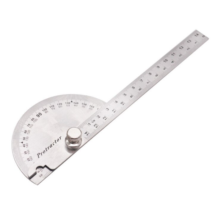 180 degree semicircular protractor angle ruler 0-145mm divider stainless steel gauge
