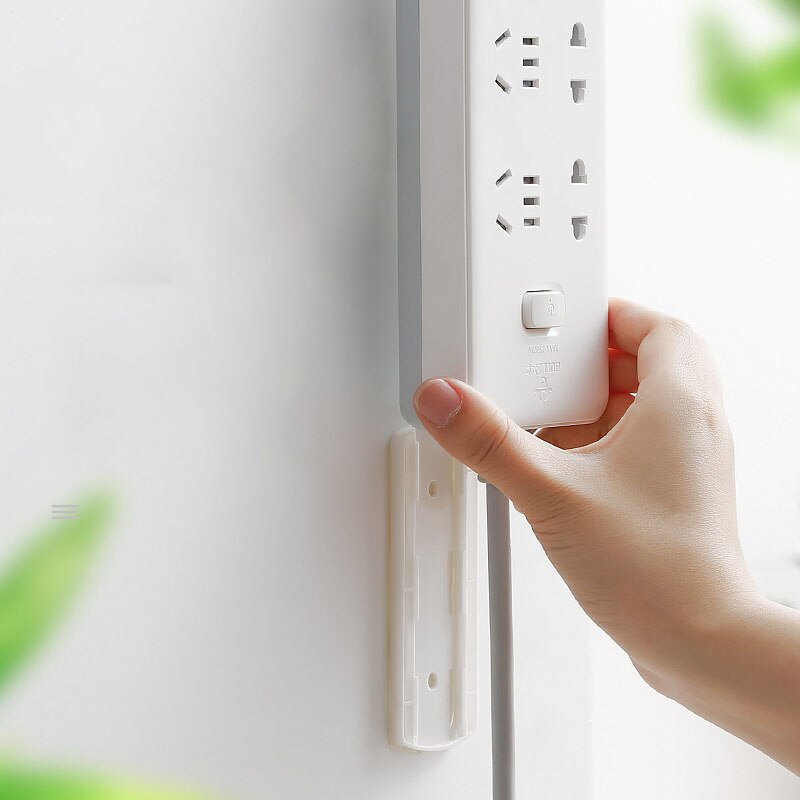 Plug-In Bracket Wall-Mounted Household Non-Porous Socket Wall Hook Kitchen Strong Paste Patch Panel Hook Plug Row Storage Racks