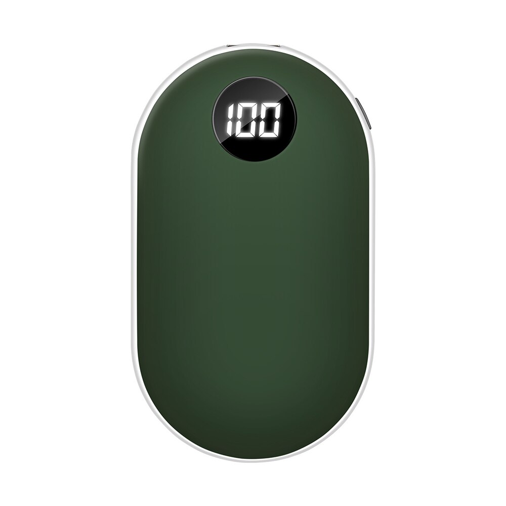 Scaldamani elettrico ricaricabile USB da 5200mAh scaldamani mini 5V a lunga durata con riscaldamento a doppio lato invernale: verde