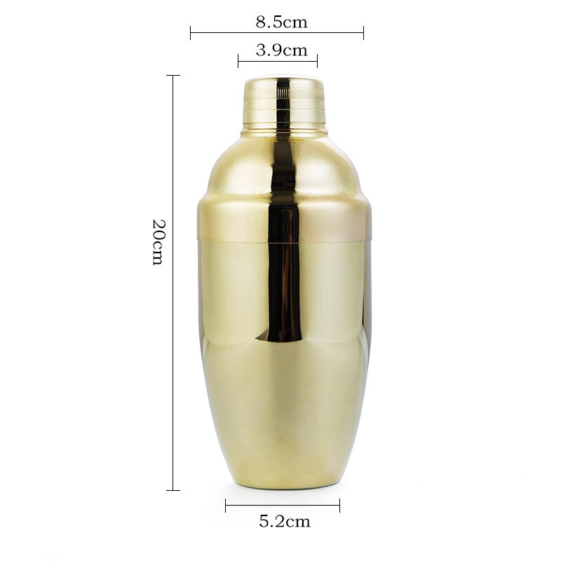 Stainless Steel Insulation Shake Cup Portable Bartender Organ Cocktail Shake Flagon Wine Bartender Kettle Bar LA90: Gold