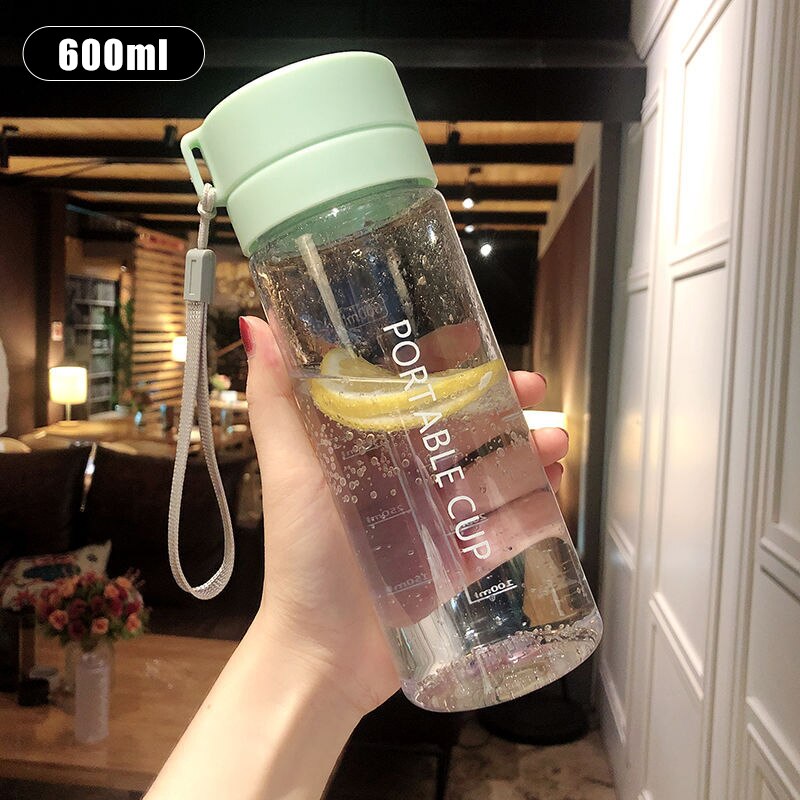 600/800Ml Sport bidon na siłownię plastikowy Shaker puchar sportowy Tritan wspinaczka turystyka bezpośrednia butelka do picia z tworzywa sztucznego Bpa za darmo: green 600ml
