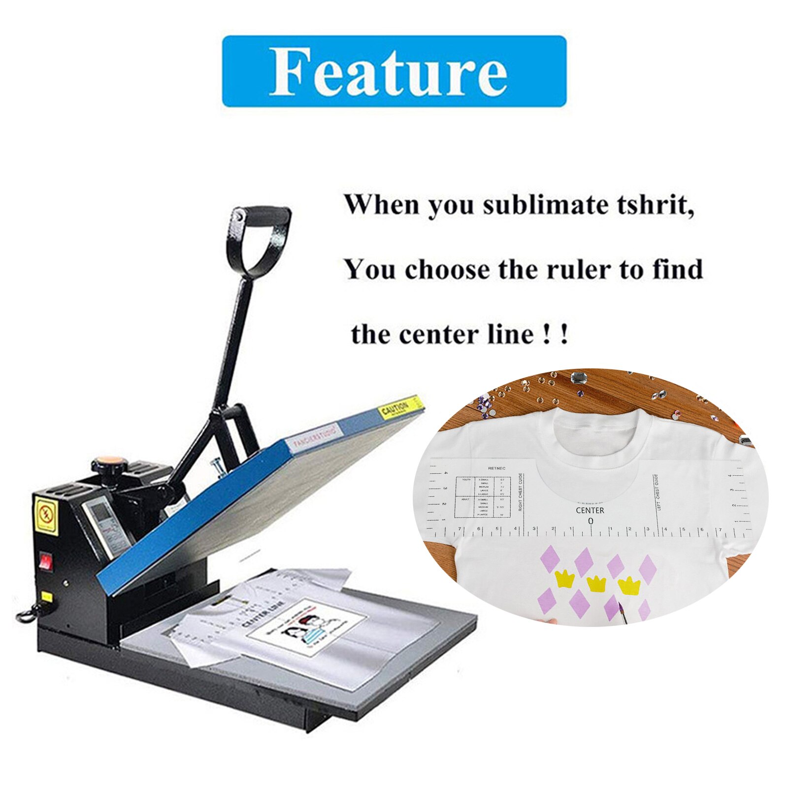 T-Shirt Ruler Guide Alignment Shirt Tool Centering Tool Suitable for Applying Vinyl and Sublimation Designs On Shirts