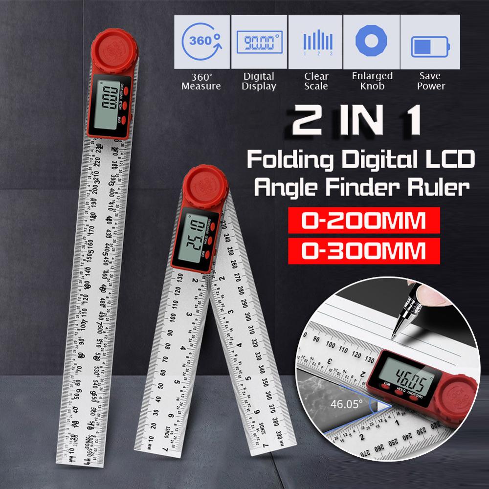0-200mm 0-300mm Digital Meter Angle Inclinometer Angle Digital Ruler Electron Goniometer Protractor Angle finder Measuring Tool