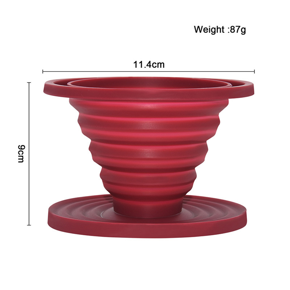 Collapsible Reusable Silicone Coffee Dripper Filter Cone Drip Cup Foldable Easy Manual Pour Over Coffee Brew Maker Coffeeware