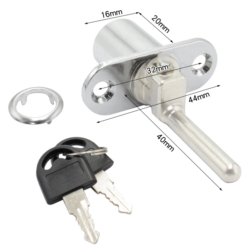 1PCS Drawer Lock Cylinder Triple Lock Desk Cabinet Drawer Front Lock With Keys Office Desk Furniture File Cabinet Lock Head: Bronze