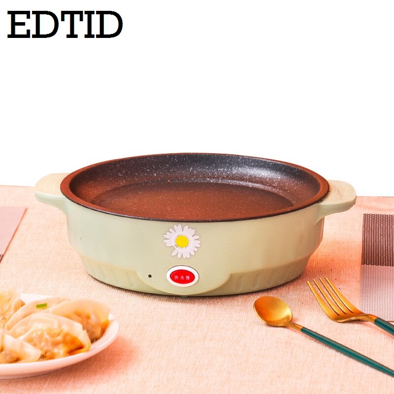 EDTID 220V Mini Electric Cooking Pot Multifunction Rice Cooker Pot Noodles Egg Soup Steamer Non-stick Linner Electric Cooker