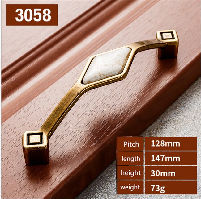 Ceramic Handles for Kitchen Cupboards Cabinet Door knobs Drawer Pulls Antique Furniture Handles Marble Vein Knobs and Handles: 3058-128mm