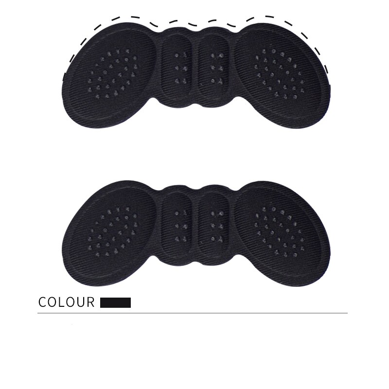 1pair High Heel Insoles Butterfly Adjust Size Heel Liner Grips Protector Sticker Heel Pad Foot Care Anti Keep Abreast Heel Pads: black / 3mm