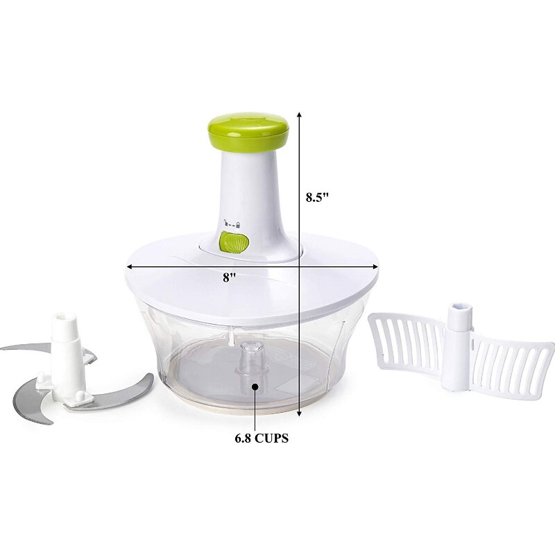 Express Food Chopper: Large 6.8-Cup, Quick & Powerful Manual Hand Held Chopper/Mixer To Chop Fruits, Vegetables, Herbs Onions