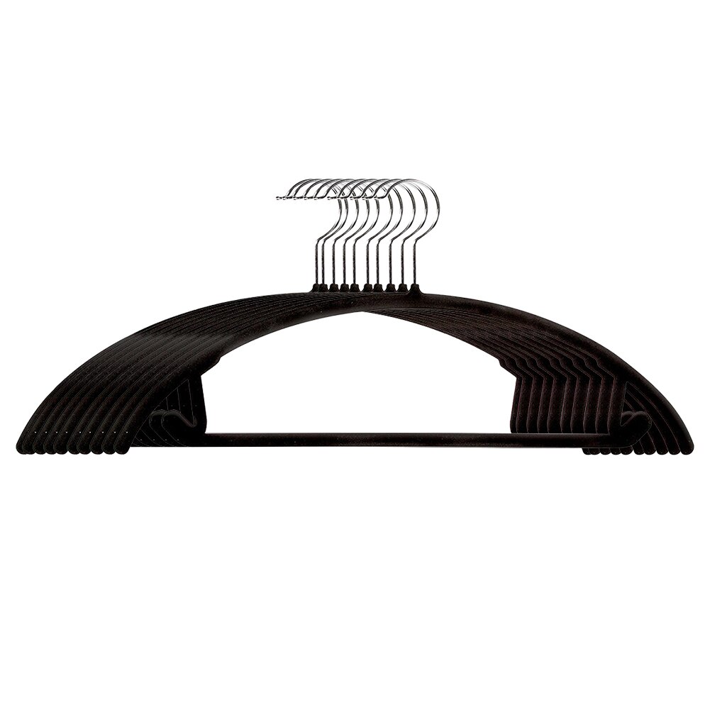 10pcs Home Durable Clothes Rack Ergonomic Pile Coating Non Slip Arched Hangers Swivel Hook Anti Slip Multifunction Space Saving