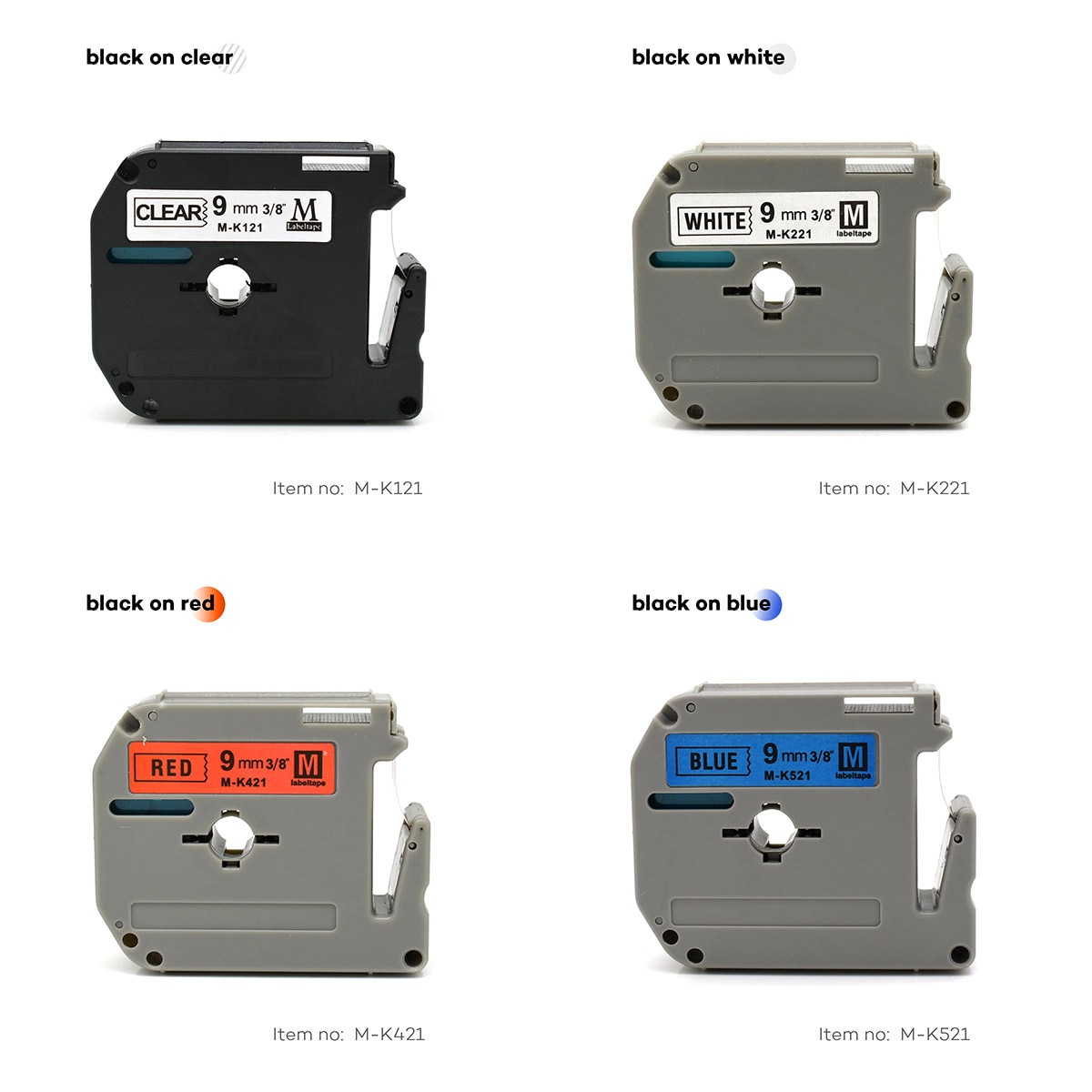 9 Mm Multicolor Label Tapes Als M-K121 M-K221 MK221 Mk 421 Mk521 Mk-621 Compatibel Brother P-Touch Label Printer Voor PT-80 PT-70