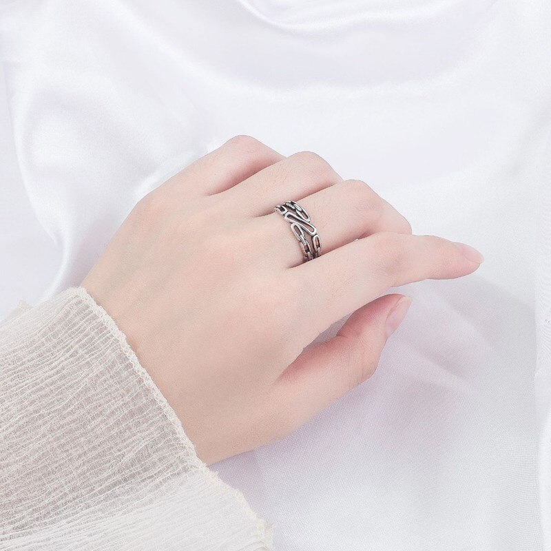 NEHZY 925 bague en argent Sterling de creux femme bijoux de réglable rétro couronne Zircon perle Couple anneau: 1474
