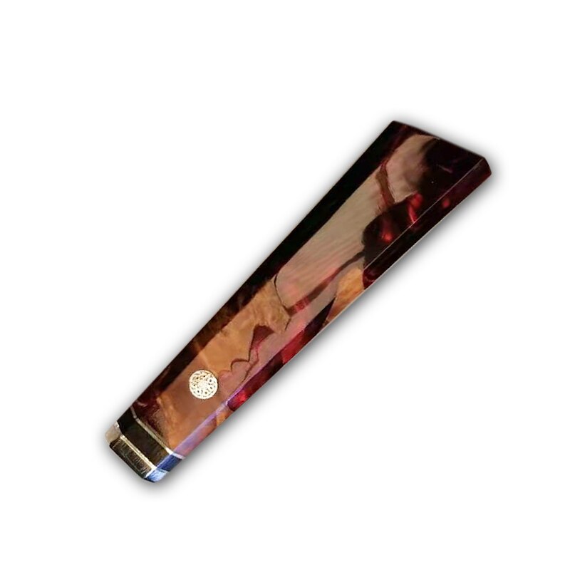 Manche de couteau en bois dur, outil pour la maison, anneau en acier inoxydable, bricolage: Rouge