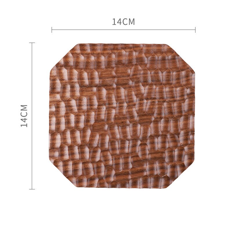 Wooden Black Walnut Tortoise Shell Tray Wooden Dry Bubble Tray Square Coaster Fruit Tray Japanese Style Tray
