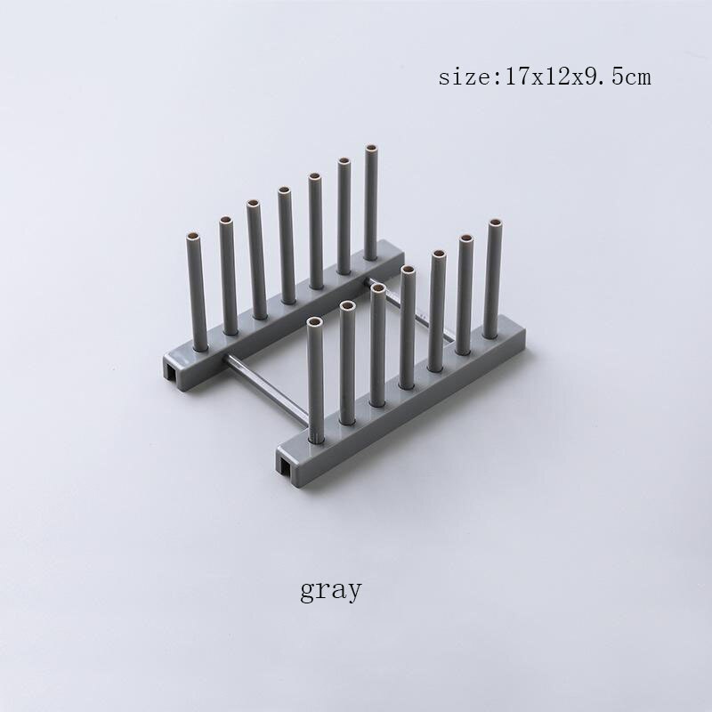 Aftagelig moderne enkel køkkenfad afløbsstativ køkken praktisk plastlåg hylde køkkenafløb dryphylde værktøj: Grå