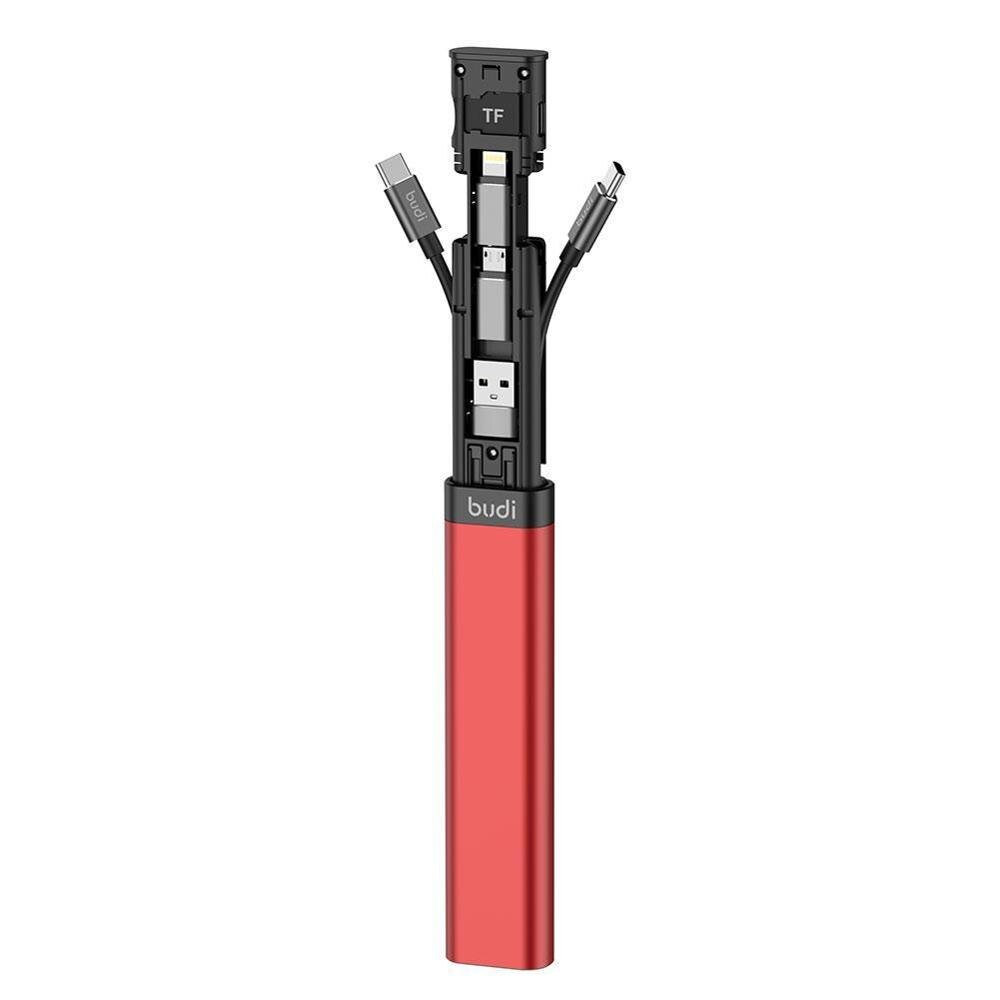 BUDI-adaptador inteligente multifunción, tarjeta de almacenamiento, Cable de datos, caja USB Universal para iPhone, Xiaomi, Huawei, suministros de teléfono portátiles: Red