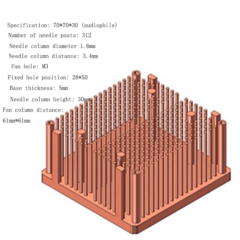 cpu radiator for computercpu radiator intake or exhaust pure copper: 70-70-30