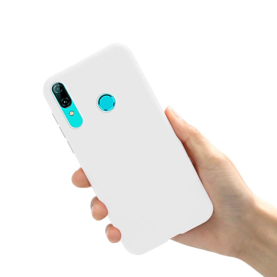 Voor Huawei P Smart Case Huawei Psmart Case Soft Silicon Candy Kleur Back Cover Funda Bumper POT-LX1 POT-LX3 telefoon Case: White