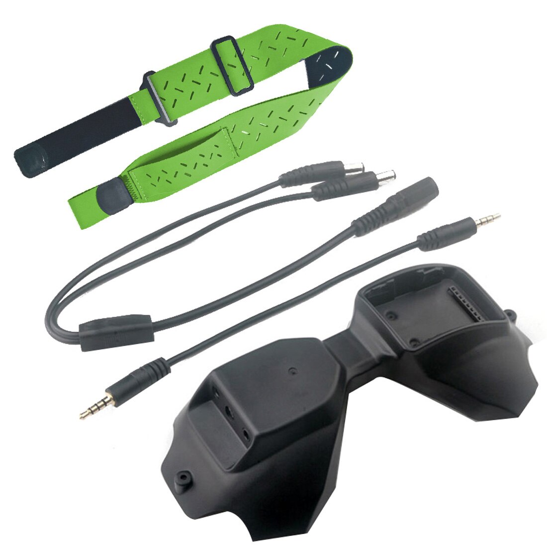 Shenstar  d2a fpv analog adapter modul 2-4s plug and play til dji fpv  v1 beskyttelsesbriller 5.8g tbs fusion wildfire rapid fire trued-x: W 2 i 1 grøn rem