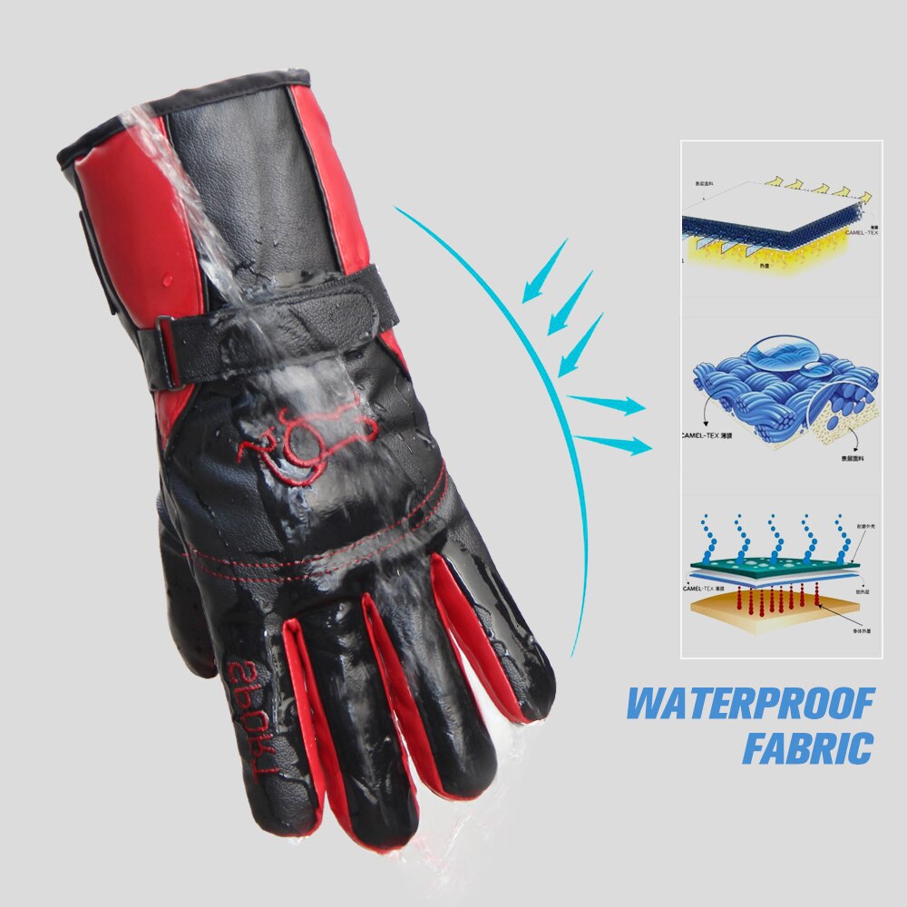 Heated Motorcycle Gloves Waterproof Heated Guantes Moto Touch Screen Battery Powered Motorbike Racing Riding Gloves Winter