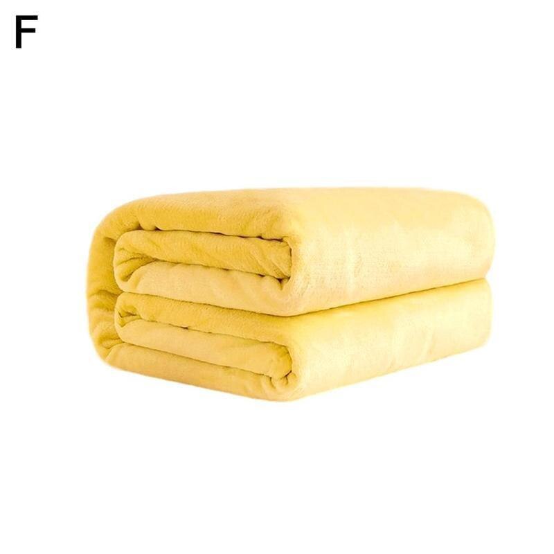 Couleur unie hiver floue flanelle couverture moelleux couvre-lit en peluche couvertures doux bleu couverture canapé corail pour lits polaire Bl S5V5: F