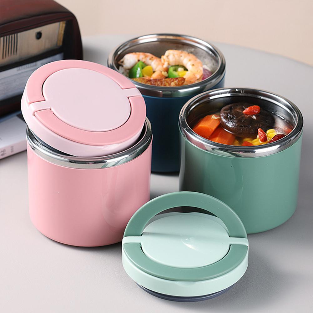 Sopptermos matburk isolerad lunchbehållare bento box för kall mat matflaska rostfri matlåda med handtag