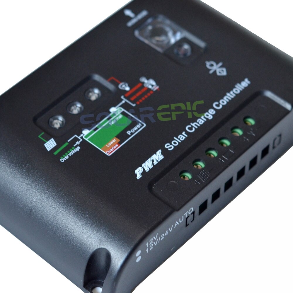 20A Solar Laadregelaar 12 V/24 V Batterij Regulator Verlichting & Timer Functie Solar Controller 240 W/ 480 W PWM Panel Controller