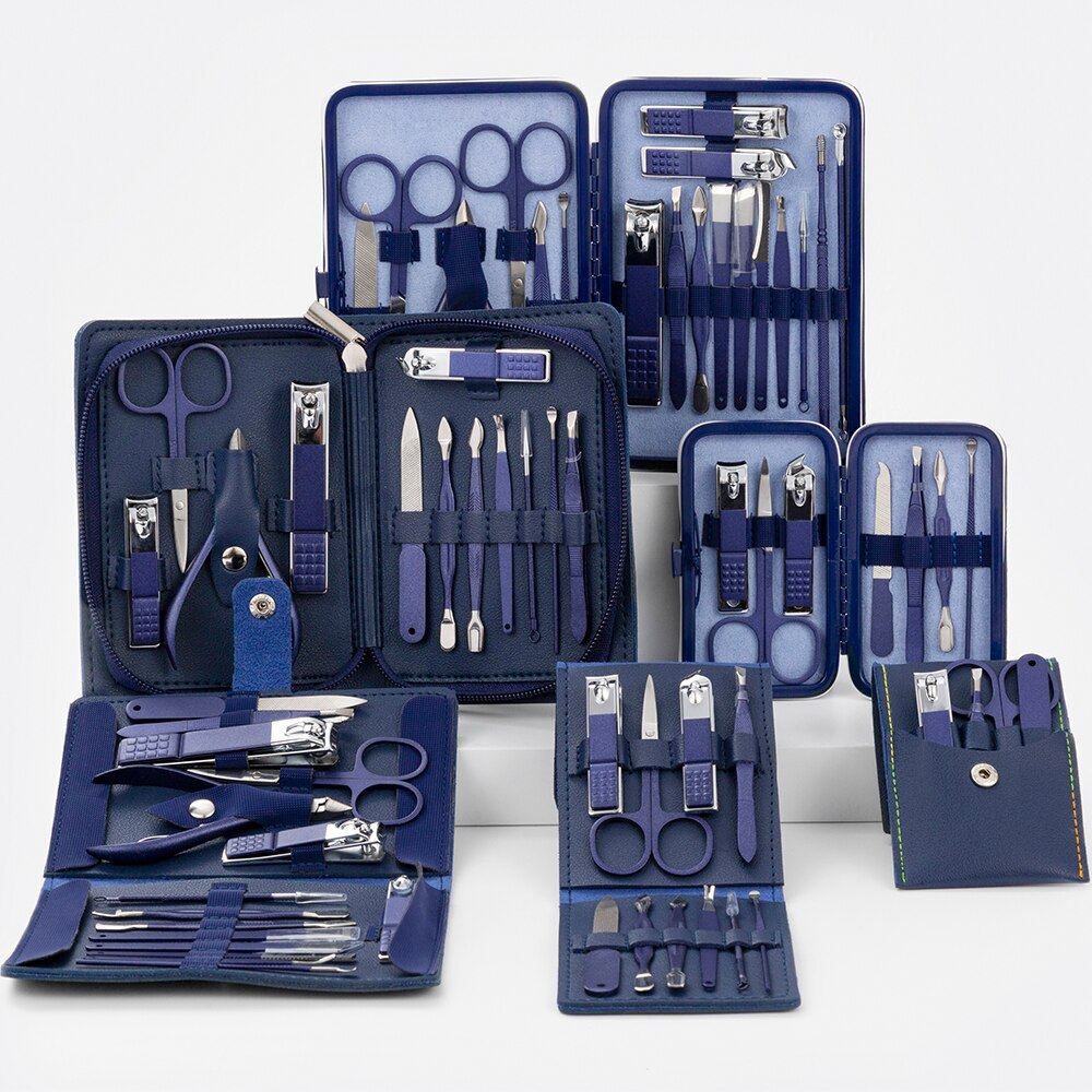 Set van 18/15/12/10/7/4 nagelknippers, roestvrij staal, nagelschaartje, pincet, oorlepel, acne-naald, manicureset