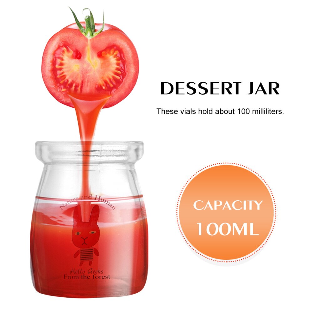 6PCS Yogurt Jars Clear Glass Pudding Jars With Lids Yogurt Glass Jar Container