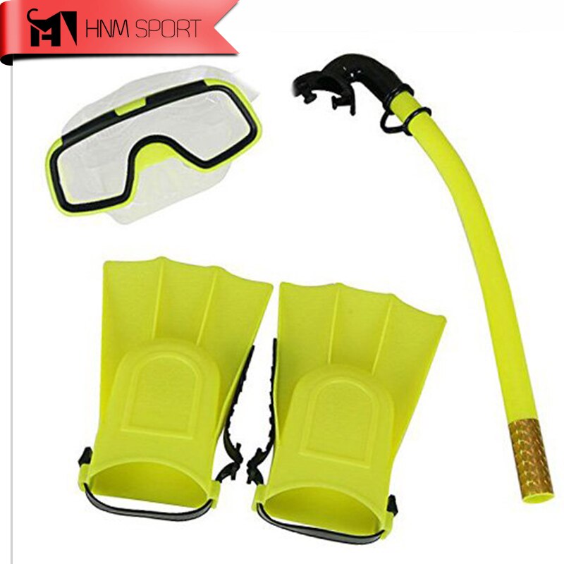 3 Pz/lotto Bambini silicone boccaglio Maschera Nuotare Immersione Subacquea Maschere Subacquee Snorkeling Immersioni Pinne impostato per Bambini Attrezzatura Subacquea