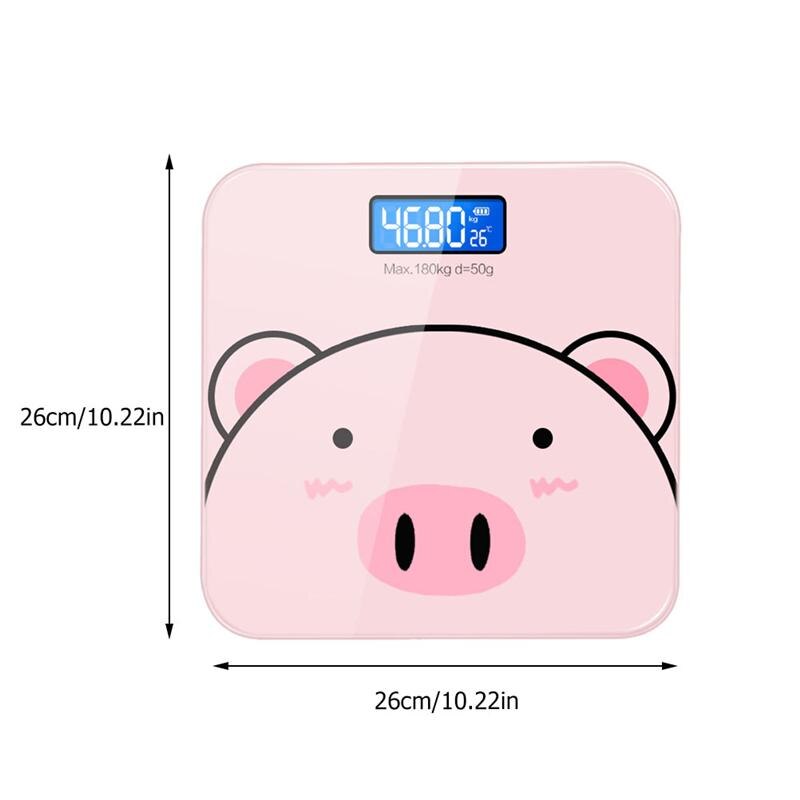 1PC Cartoon Home Health Body Scale Electronic Body Weight Scale (USB Charging)