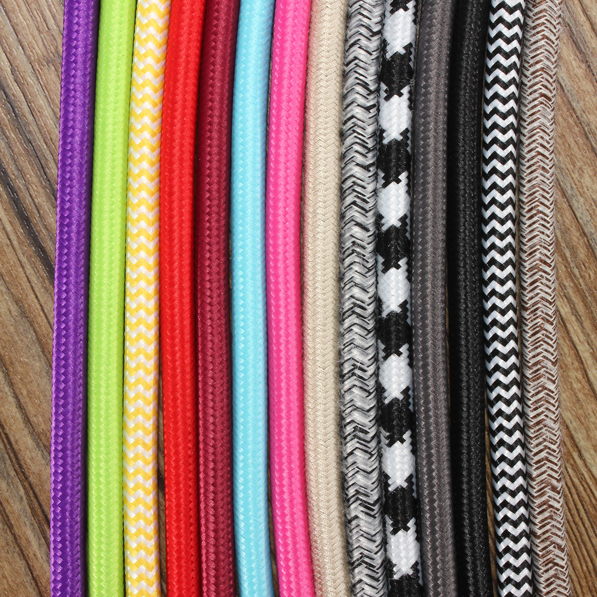 200 cm 2 Ader Stoff Kabel Muticolor Jahrgang Twist Geflochtene Stoff Licht Kabel Tuch Elektrische Draht Kronleuchter Anhänger Lampe Drähte