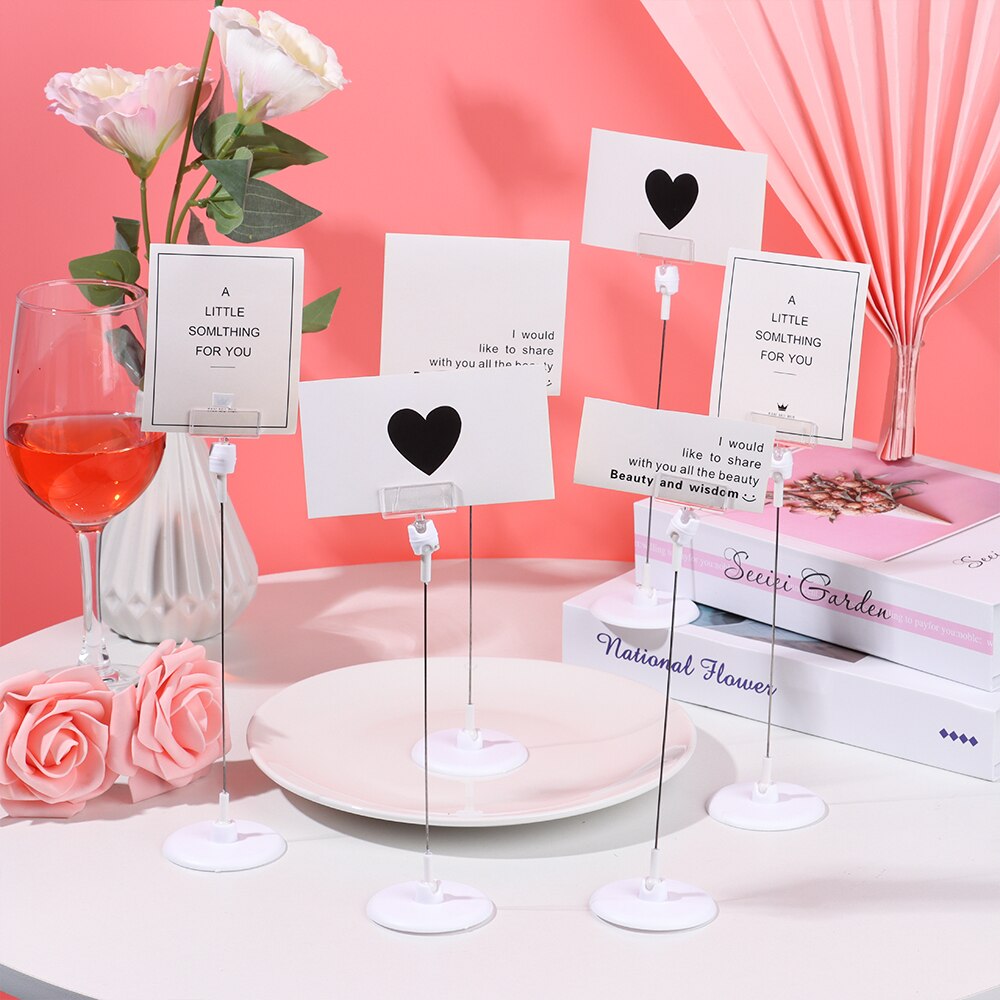 1/5/10Pcs Wedding Table Number Holder Stands Name Seating Labels Placecard Clips Photo Picture Cards Display Stand