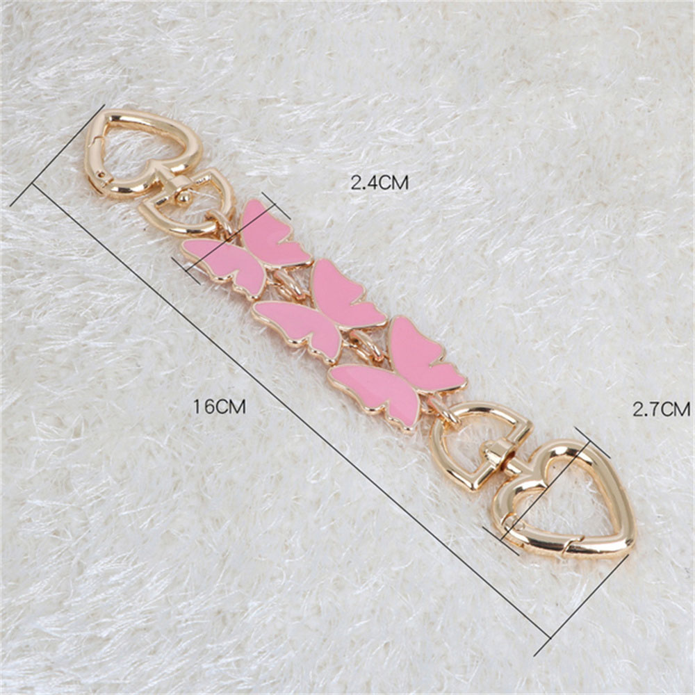 Förlängd kärlekshjärtkedjerem för handväska väsktillbehör handtag förlängning axelrem kedja väskrem gör-det-själv väskdelar: Ljusguld