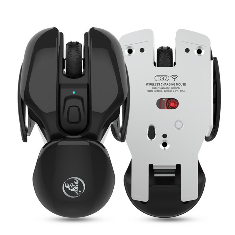 2.4GHz Silence Wireless Gaming Mouse Rechargeable Ergonomic Adjustable 1600 DPI Mice For PC Laptop Office Mice: black color