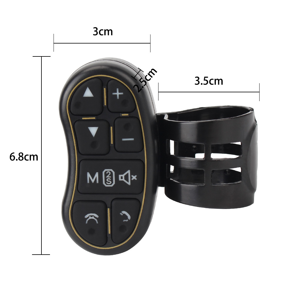 Botones de Control remoto universales para volante, navegación GPS, Dvd, manos libres, volumen de música, controlador inalámbrico
