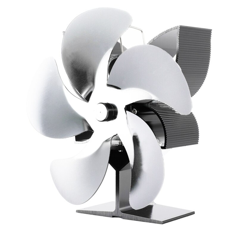 SF902S Thermische Power Haard Kachel Vijf Bladen Haard Verwarming Ventilator Veilig Thuis Haard Ventilator Efficiënte Warmte: silver