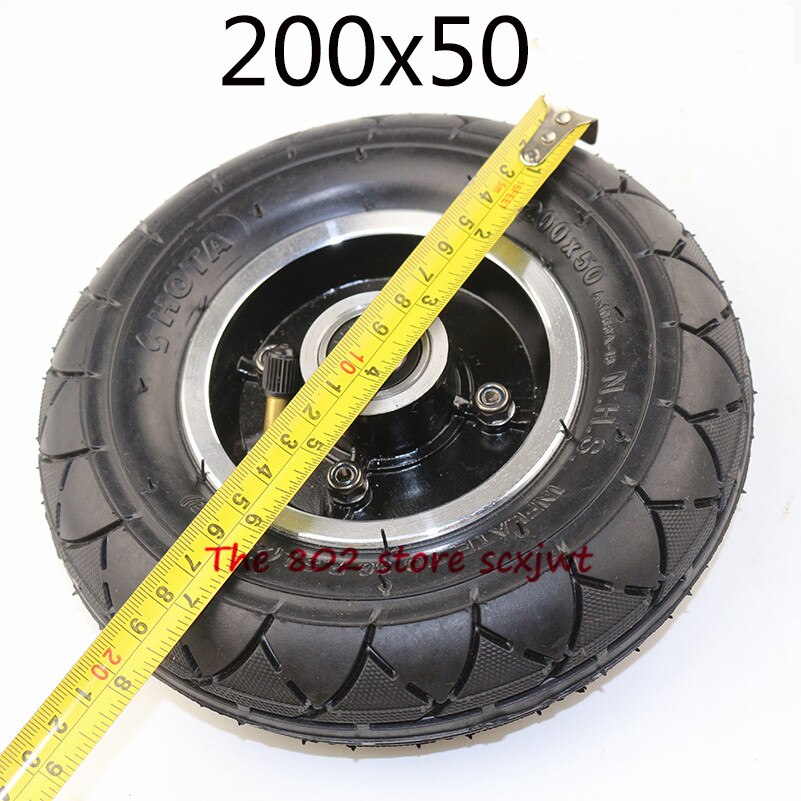 Electric Scooter Tyre With Wheel Hub 8" Scooter 200x50 Tyre Inflation Electric Vehicle Aluminium Alloy Wheel Pneumatic Tire