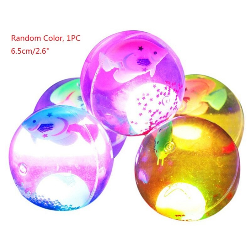 Flashing Ball Light-Up High Bouncy Ball Glow Party Birthday Toy Prize Favor pet Toy Random Color 1PC*