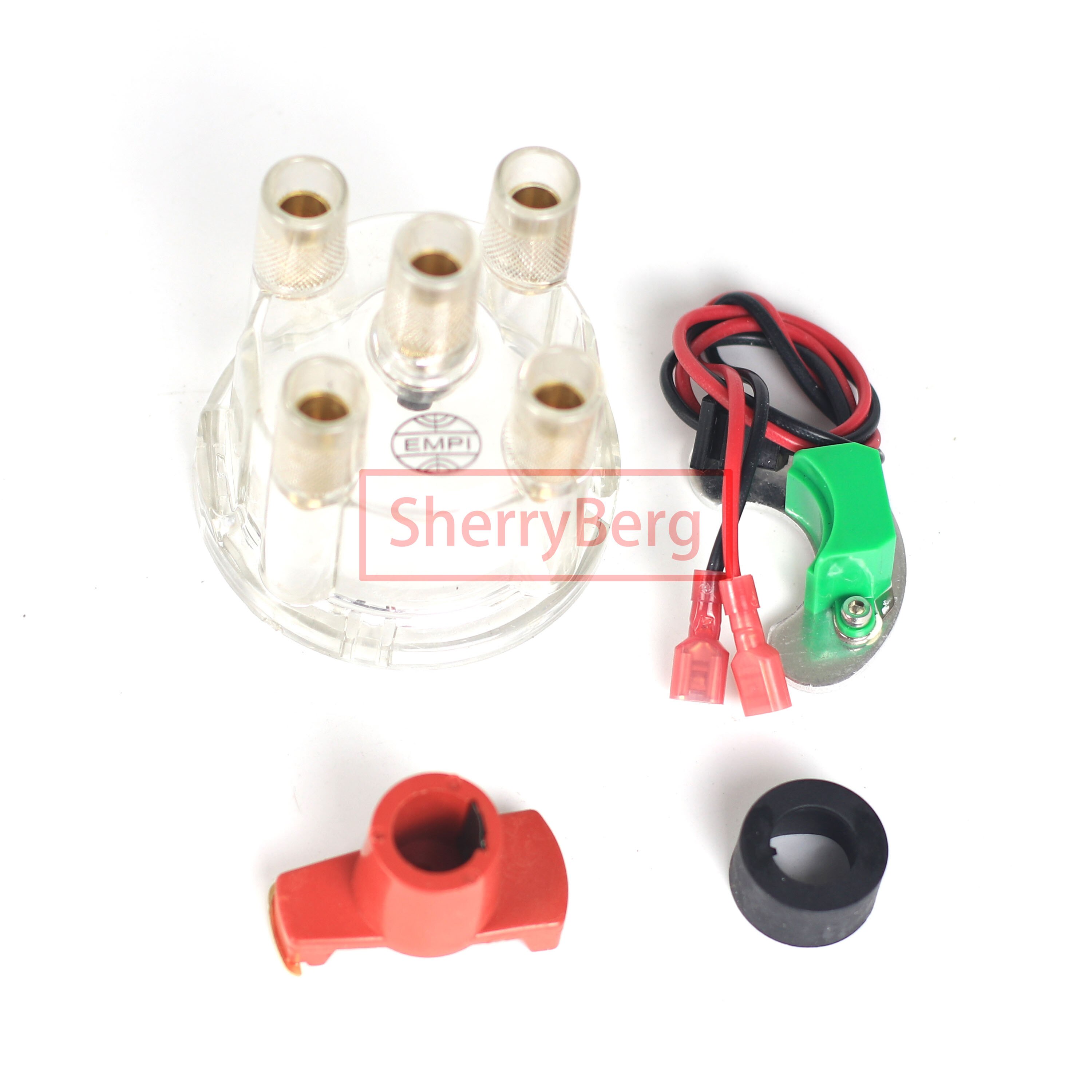SherryBerg DISTRIBUTOR CAP for EMPI Red/Blue/White/Yellow + Rotor +009 Electrical IGNITION KIT to Fit for Most Bosch 4 cylinder