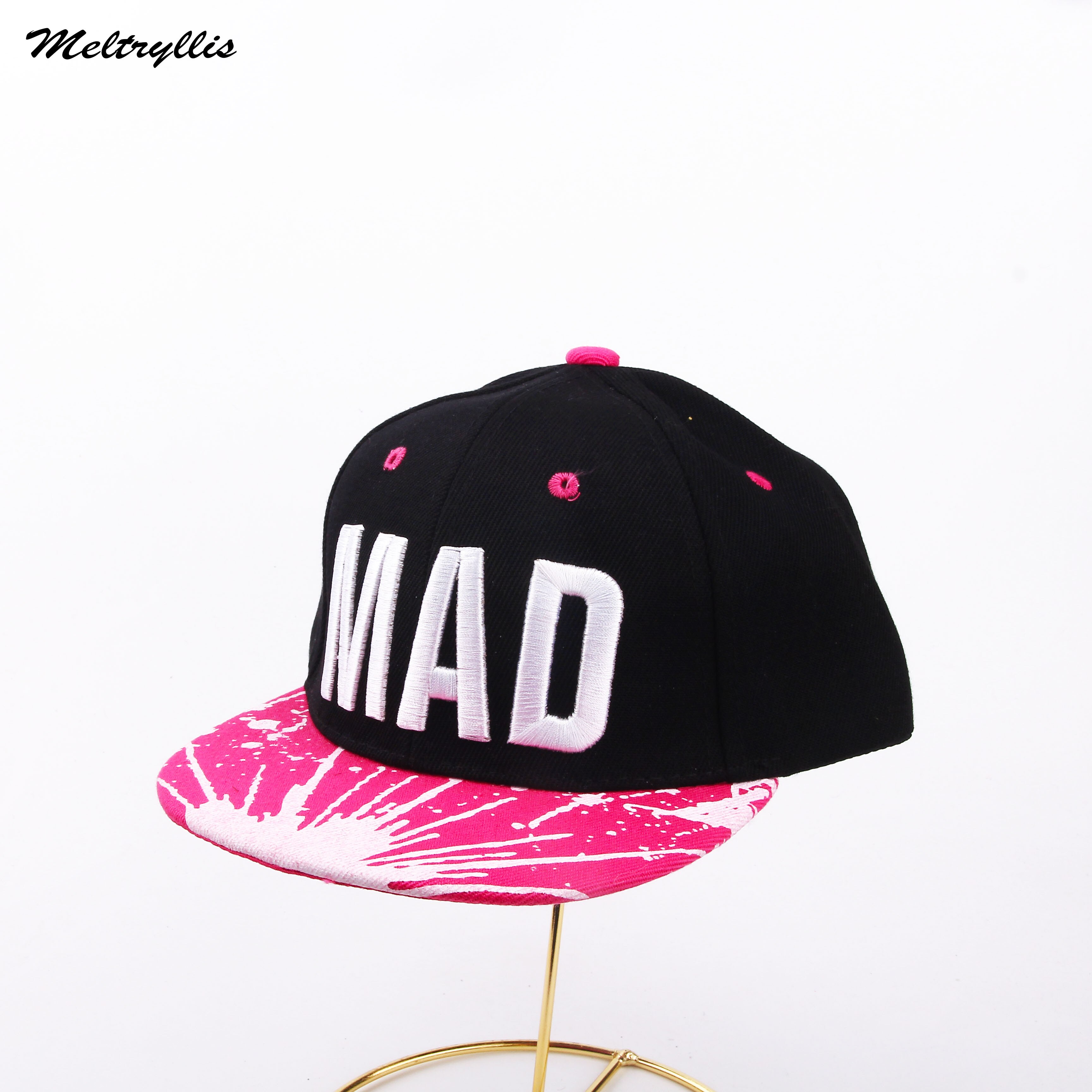 [meltryllis] bogstaver broderi "kad" hip hop kasket unisex baseball hat personlighed simple solhætter: Lyserød