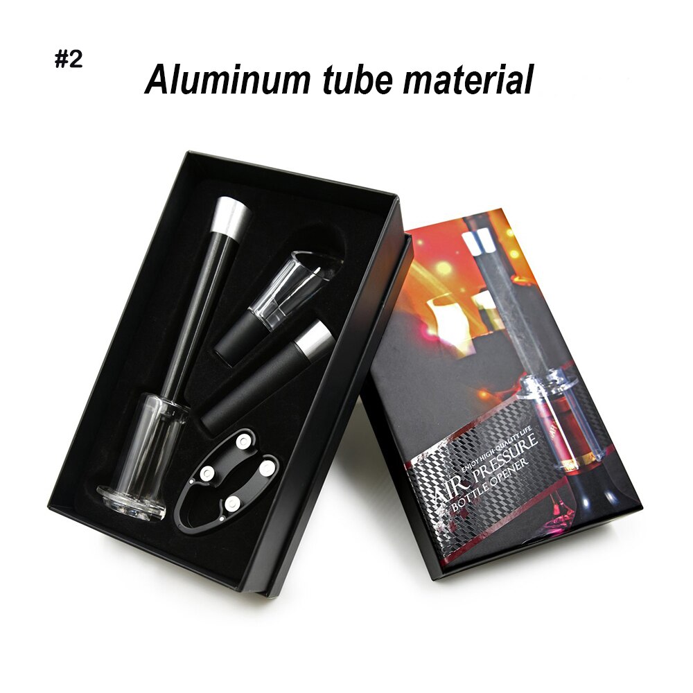4 Stuks Wijn Opener Set Luchtdruk Pomp Flesopener Kurk Remover Wijn Accessoire Tool Kit Wijn Flesopener: Aluminum with box