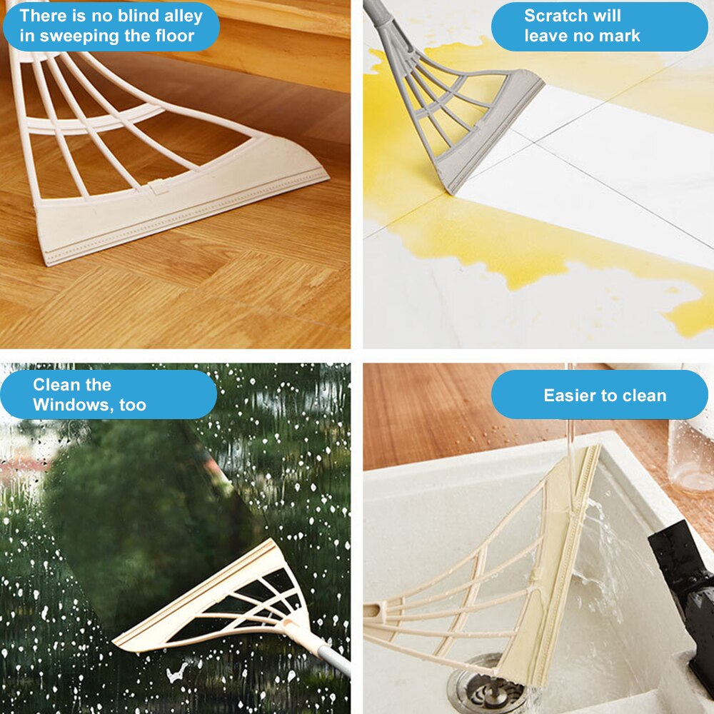 2 In 1 Versatile and Convenient Floor Wiper Toilet Bathroom Floor Scraper Magic Wiper Household Scraper Floor Cleaning Tools
