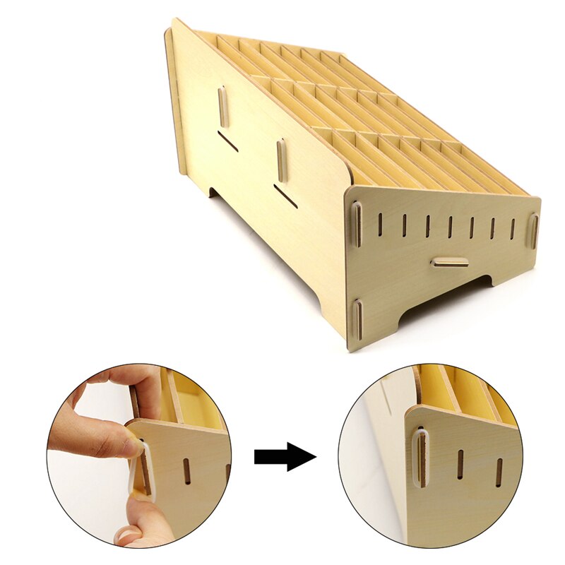 Desktop Phone Screen Storage Box Wooden Phone Holder Phone Repair Management Organizer 24 Grid Storage Tool