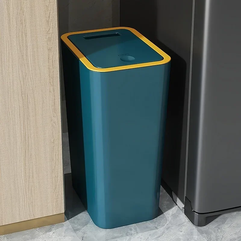 10/12L Trash Cans with Lid One-Touch Waterproof Dustbin Large Capacity Garbage Bins for Bathroom Kitchen Living Room