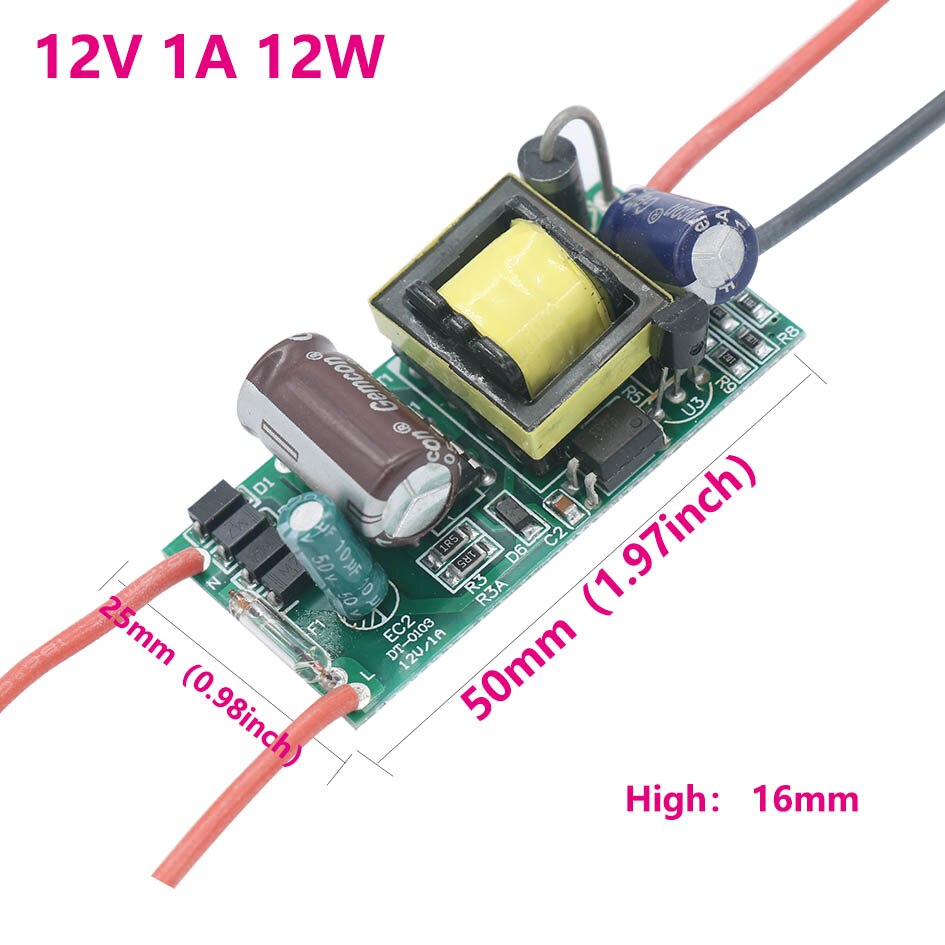 Led Drivesupply 12-24V Led Driver 220V DC24V 1A Licht 12 V 6- 60W voor 24V 1A 1.5A Led Power Light Transformers 12 Volt Voor Led: 12V 1A 12W